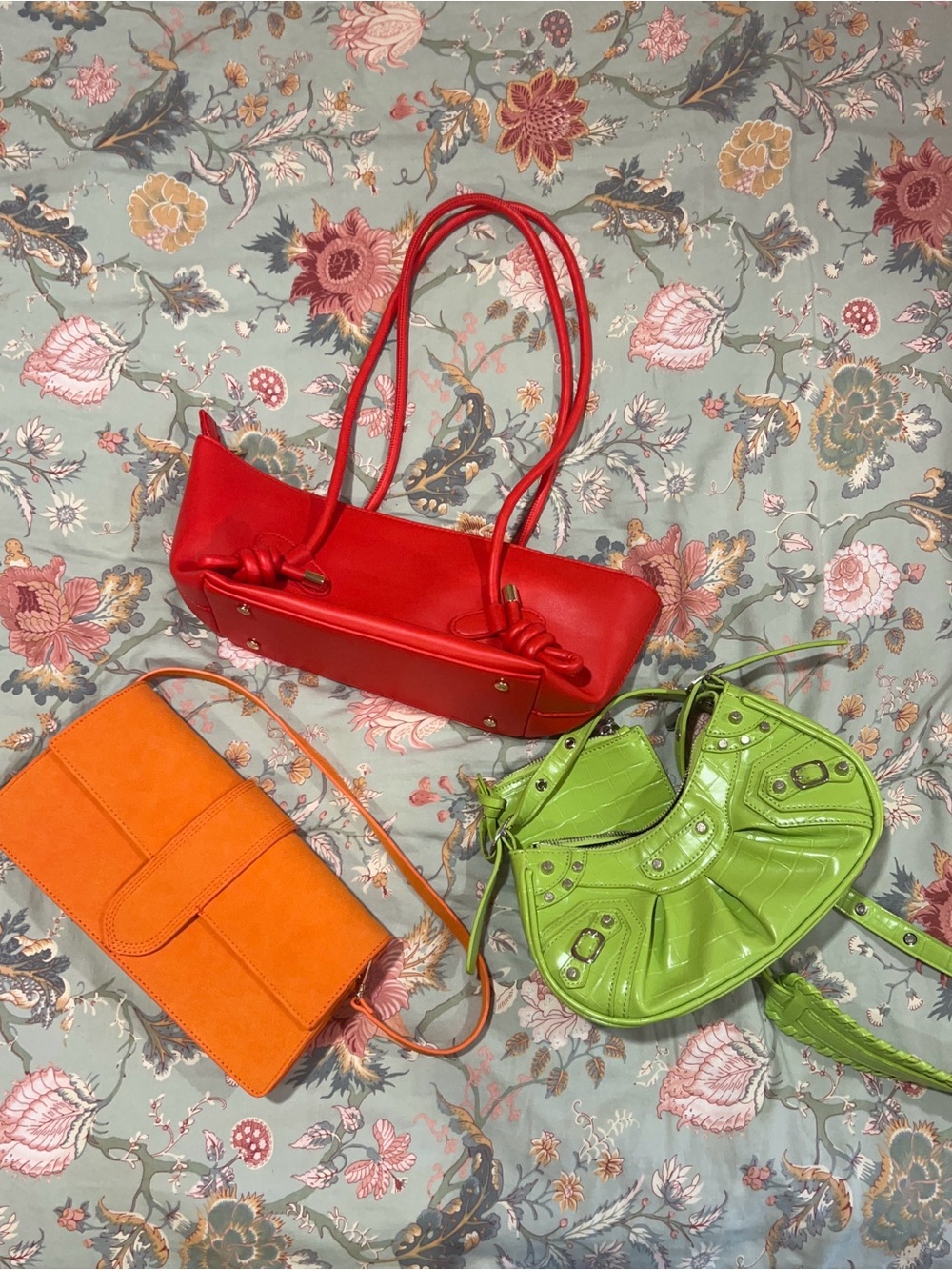 Red Knot-Handle Tote Bag - Unbranded